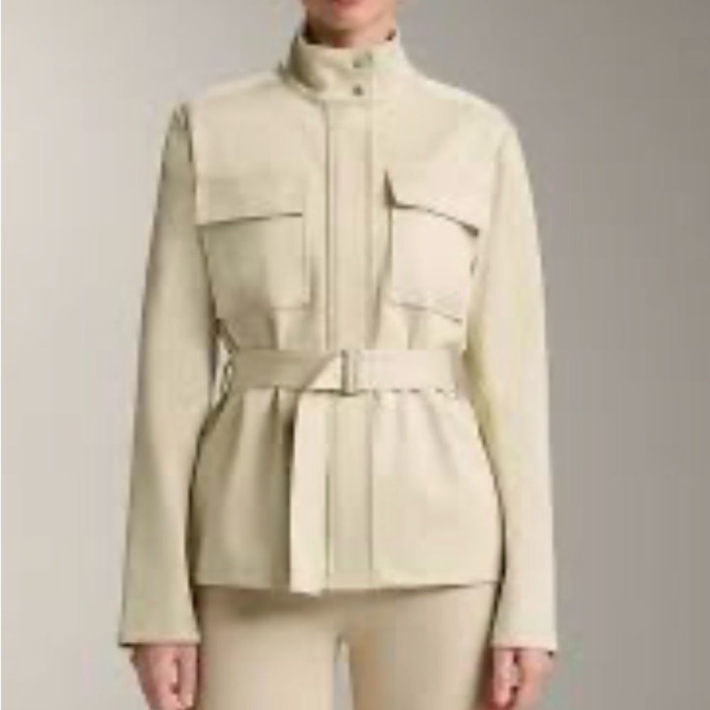 The Limited Cream Hidden Button-Front Blazer Jacket with Belt